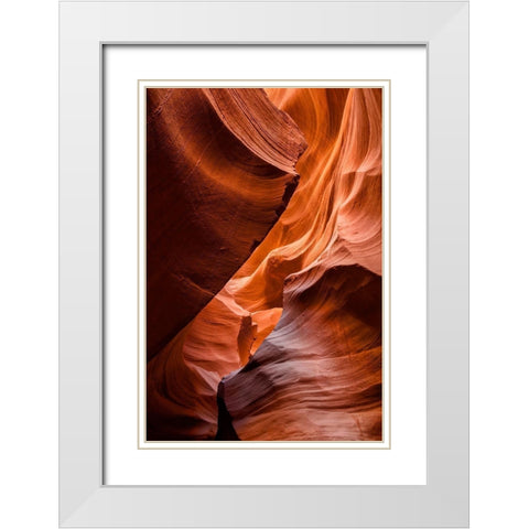 Arizona-Page-Antelope Canyon Navajo Tribal Park-Lower Antelope Canyon White Modern Wood Framed Art Print with Double Matting by Collins, Ann