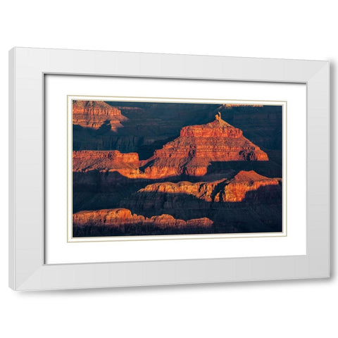Sunset-Grand Canyon National Park-Arizona White Modern Wood Framed Art Print with Double Matting by Jones, Adam