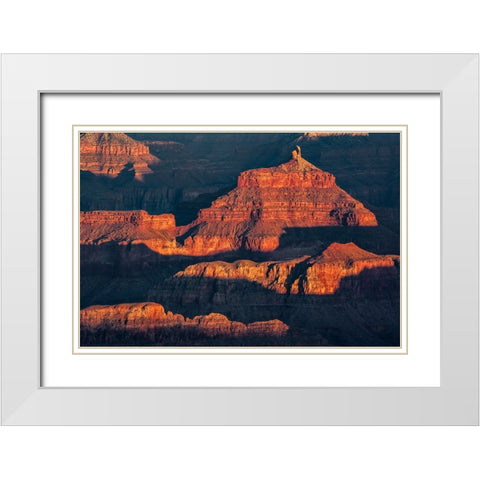 Sunset-Grand Canyon National Park-Arizona White Modern Wood Framed Art Print with Double Matting by Jones, Adam