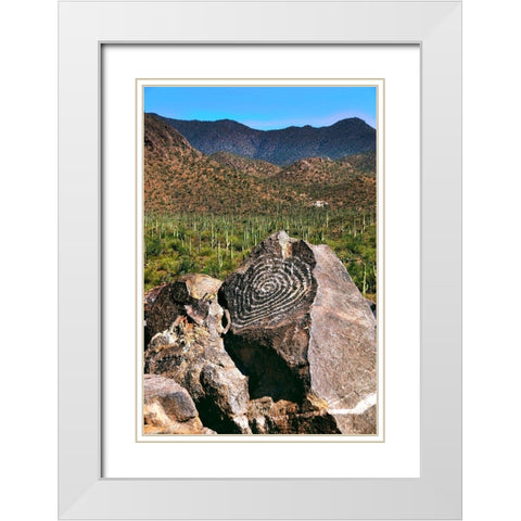 Signal Hill Petroglyphs-Arizona-USA White Modern Wood Framed Art Print with Double Matting by Miller, Anna