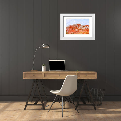 USA-Arizona-Vermilion Cliffs National Monument White Pocket White Modern Wood Framed Art Print with Double Matting by Friel, Bernard