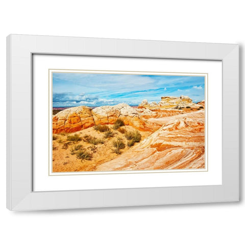 USA-Arizona-Vermilion Cliffs National Monument White Pocket White Modern Wood Framed Art Print with Double Matting by Friel, Bernard