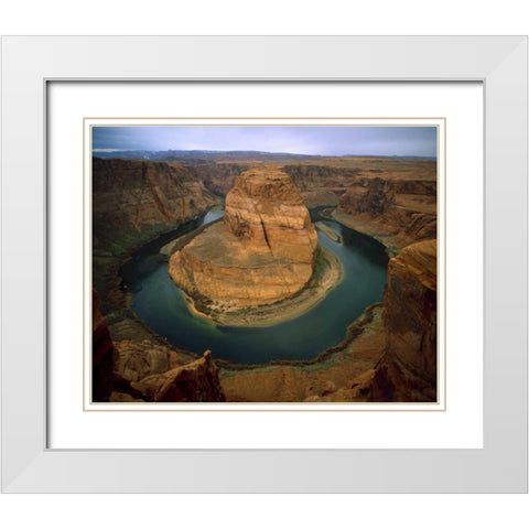 AZ, Horseshoe Bend of the Colorado River White Modern Wood Framed Art Print with Double Matting by Zuckerman, Jim