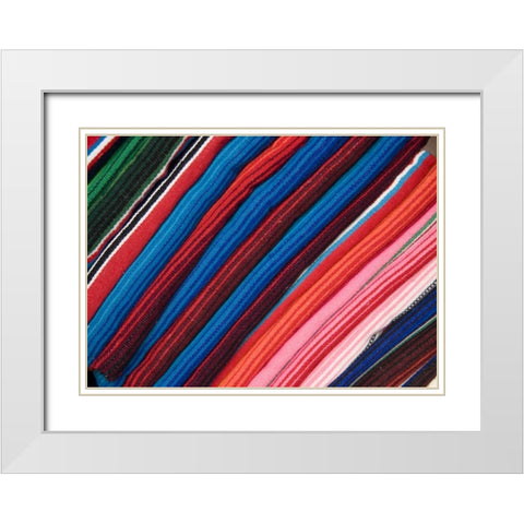 Arizona, Scottsdale Blanket on display in market White Modern Wood Framed Art Print with Double Matting by Ross, Nancy ,  Steve