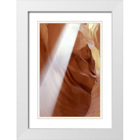 Arizona, Antelope Canyon Sun in a slot canyon White Modern Wood Framed Art Print with Double Matting by OBrien, Jay