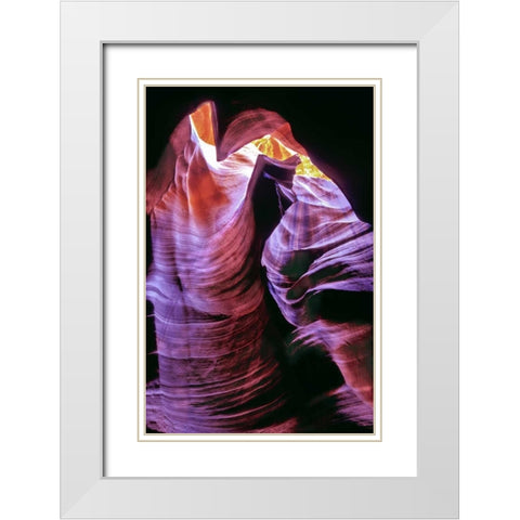 Arizona, Slot canyon in Upper Antelope Canyon White Modern Wood Framed Art Print with Double Matting by Welling, Dave