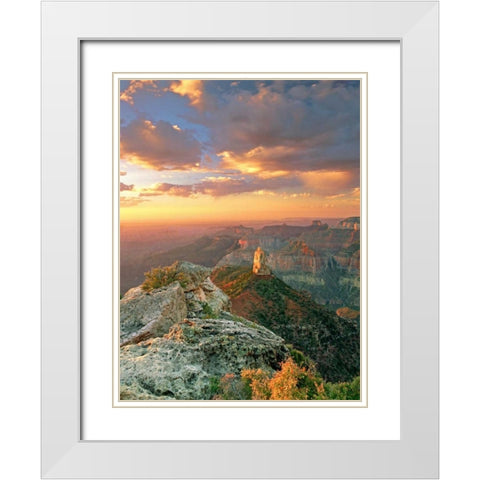 AZ, Grand Canyon, Point Imperial at sunrise White Modern Wood Framed Art Print with Double Matting by Welling, Dave