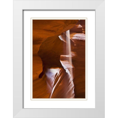AZ Falling sand in  Upper Antelope Canyon White Modern Wood Framed Art Print with Double Matting by Rotenberg, Nancy