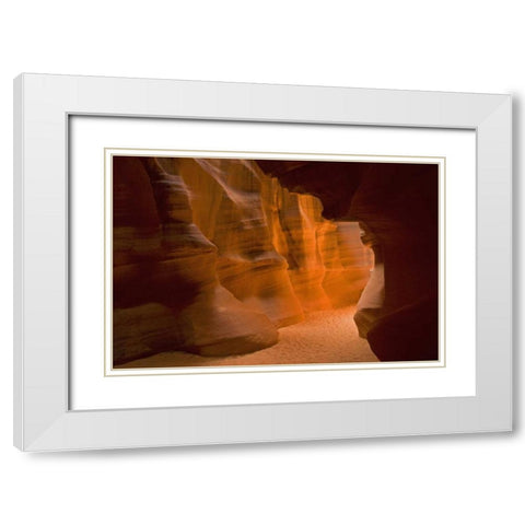 AZ Auntelope canyons glowing wall and floor White Modern Wood Framed Art Print with Double Matting by Illg, Cathy and Gordon