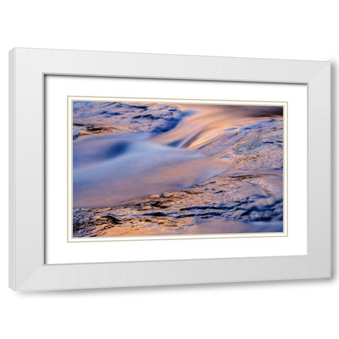Arizona, Sedona Reflections on water over rock White Modern Wood Framed Art Print with Double Matting by OBrien, Jay