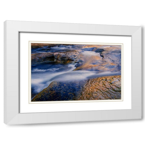 Arizona, Sedona Reflections on water over rock White Modern Wood Framed Art Print with Double Matting by OBrien, Jay