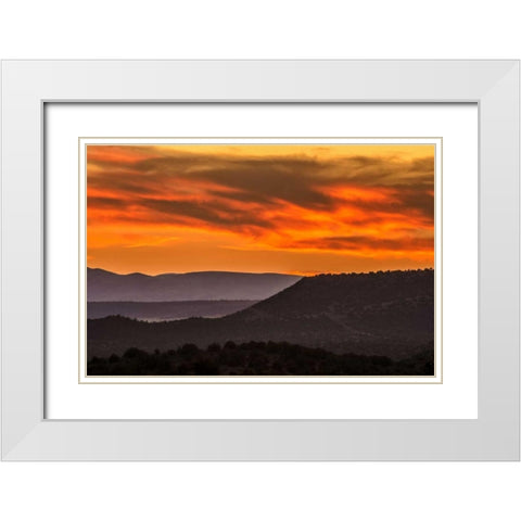 Arizona, Grand Canyon Sunset landscape White Modern Wood Framed Art Print with Double Matting by OBrien, Jay