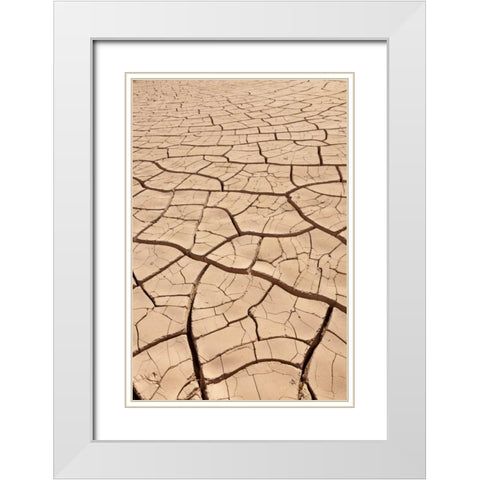 Arizona, Gila Bend Dried river- bottom mud White Modern Wood Framed Art Print with Double Matting by Paulson, Don