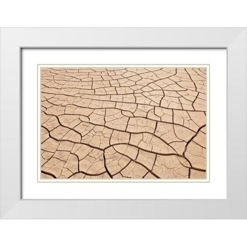 Arizona, Gila Bend Dried river- bottom mud White Modern Wood Framed Art Print with Double Matting by Paulson, Don