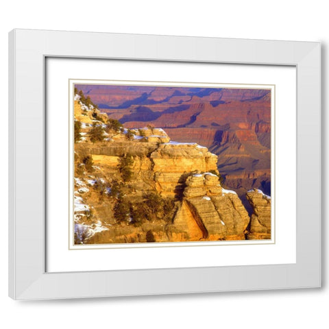 USA, Arizona, Grand Canyon NP in winter White Modern Wood Framed Art Print with Double Matting by Talbot Frank, Christopher