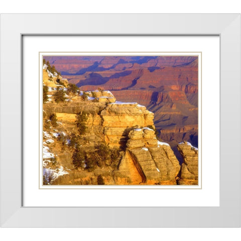 USA, Arizona, Grand Canyon NP in winter White Modern Wood Framed Art Print with Double Matting by Talbot Frank, Christopher