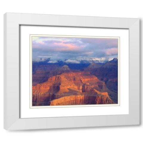 USA, Arizona, Grand Canyon NP in winter White Modern Wood Framed Art Print with Double Matting by Talbot Frank, Christopher