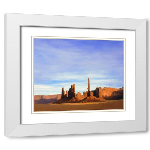 Arizona, Sandstone formations in Monument Valley White Modern Wood Framed Art Print with Double Matting by Talbot Frank, Christopher