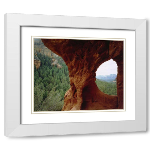 AZ, Sedona Natural sandstone and backcountry White Modern Wood Framed Art Print with Double Matting by Talbot Frank, Christopher