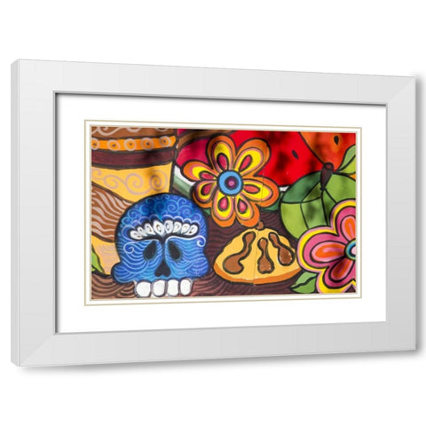 Arizona, Phoenix Colorful mural details White Modern Wood Framed Art Print with Double Matting by Kaveney, Wendy