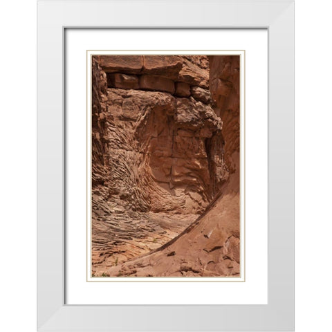 AZ, Grand Canyon, Pattern in sandstone formations White Modern Wood Framed Art Print with Double Matting by Grall, Don