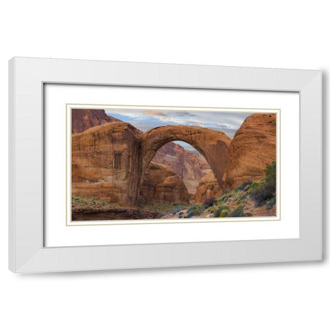 Arizona Rainbow Bridge arch in Glen Canyon NRA White Modern Wood Framed Art Print with Double Matting by Paulson, Don