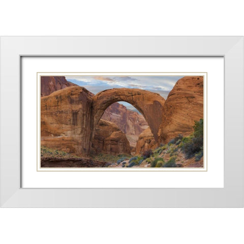 Arizona Rainbow Bridge arch in Glen Canyon NRA White Modern Wood Framed Art Print with Double Matting by Paulson, Don