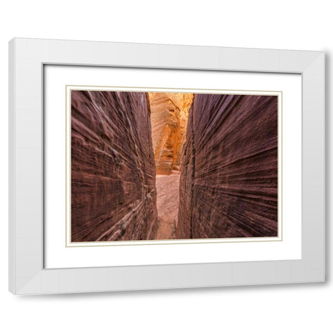 AZ, Canyon X Formations in eroded sandstone rock White Modern Wood Framed Art Print with Double Matting by Paulson, Don