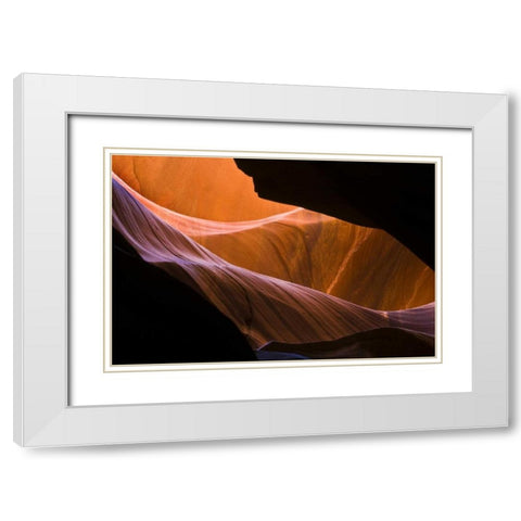 AZ, Sandstone formations in Antelope Canyon White Modern Wood Framed Art Print with Double Matting by Rotenberg, Nancy
