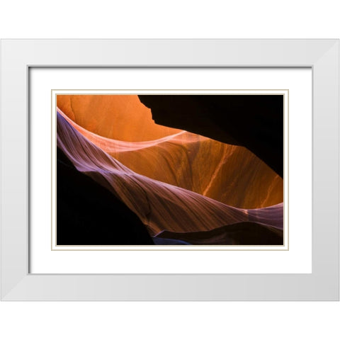 AZ, Sandstone formations in Antelope Canyon White Modern Wood Framed Art Print with Double Matting by Rotenberg, Nancy