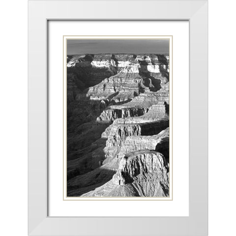 AZ, Grand Canyon, Landscape of eroded formations White Modern Wood Framed Art Print with Double Matting by Flaherty, Dennis