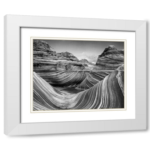 AZ, Vermilion Cliffs, Paria Canyon The Wave White Modern Wood Framed Art Print with Double Matting by Flaherty, Dennis