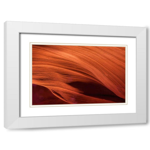 Arizona, Paige Rock patterns in Antelope Canyon White Modern Wood Framed Art Print with Double Matting by OBrien, Jay
