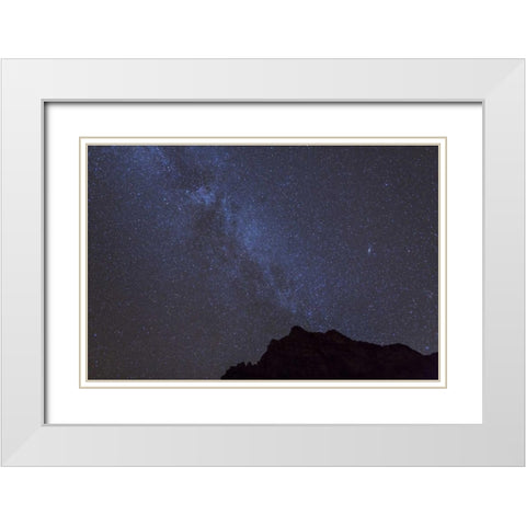 AZ, Grand Canyon, The Milky Way over the rim White Modern Wood Framed Art Print with Double Matting by Grall, Don