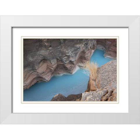 AZ, Grand Canyon, Havasu Creeks through a gorge White Modern Wood Framed Art Print with Double Matting by Grall, Don