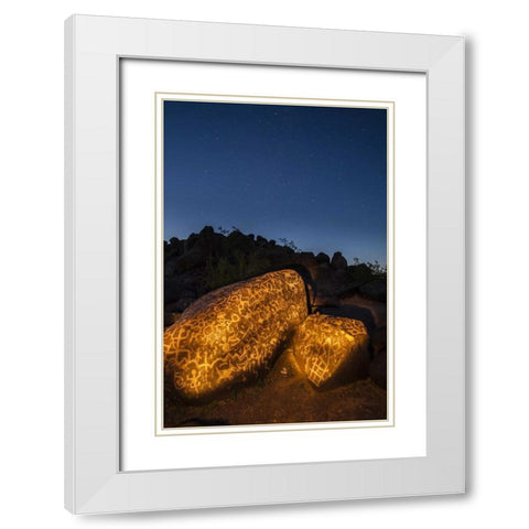 Arizona, Painted Rocks Rocks with petroglyphs White Modern Wood Framed Art Print with Double Matting by Illg, Cathy and Gordon