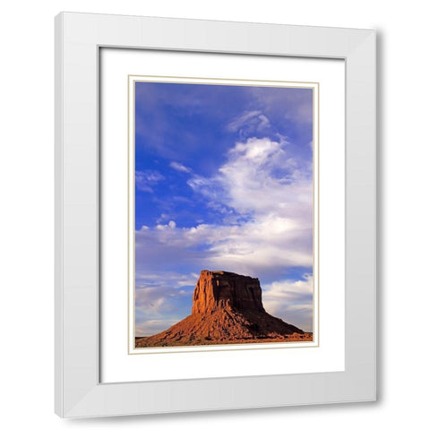 Arizona-Monument Valley Wilson Butte landscape  White Modern Wood Framed Art Print with Double Matting by Jaynes Gallery