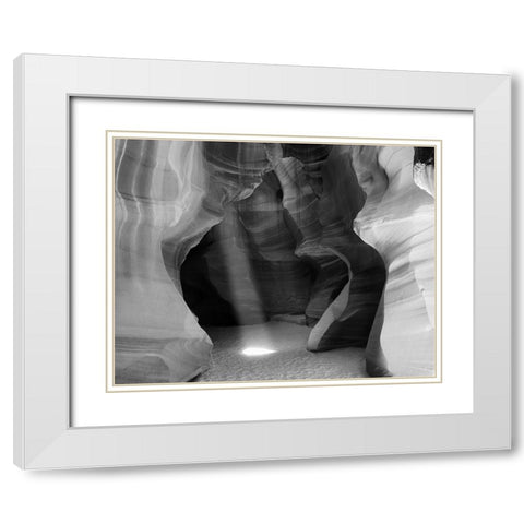 Arizona-Antelope Canyon Sunbeam and sandstone walls  White Modern Wood Framed Art Print with Double Matting by Jaynes Gallery