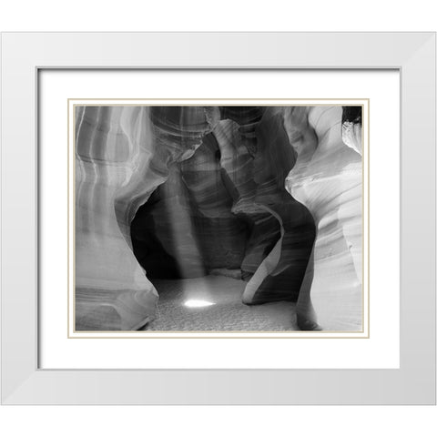 Arizona-Antelope Canyon Sunbeam and sandstone walls  White Modern Wood Framed Art Print with Double Matting by Jaynes Gallery