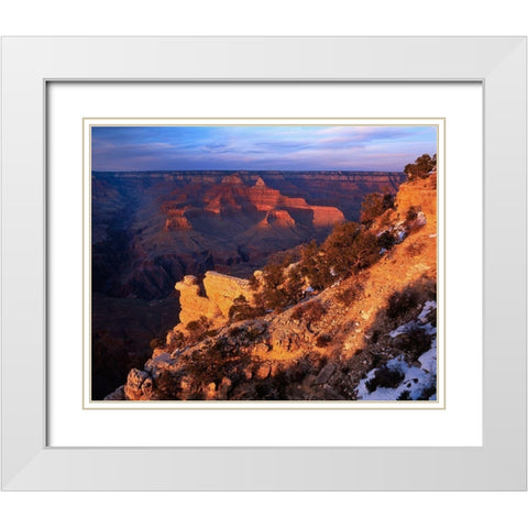 Arizona-Grand Canyon National Park Sunrise from Mather Point on South Rim  White Modern Wood Framed Art Print with Double Matting by Jaynes Gallery
