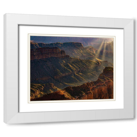 Arizona-Grand Canyon National Park North Rim of Grand Canyon at sunrise  White Modern Wood Framed Art Print with Double Matting by Jaynes Gallery