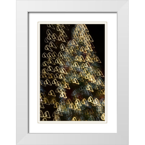 USA-Arizona-Buckeye-Abstract motion of Christmas tree at night White Modern Wood Framed Art Print with Double Matting by Jaynes Gallery