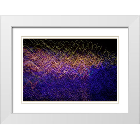 USA-Arizona-Buckeye-Abstract of multicolored Christmas lights White Modern Wood Framed Art Print with Double Matting by Jaynes Gallery