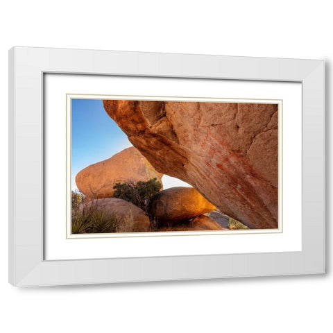 Native American pictographs at Council Rocks in the Dragoon Mountains in the Coronado National Fore White Modern Wood Framed Art Print with Double Matting by Haney, Chuck