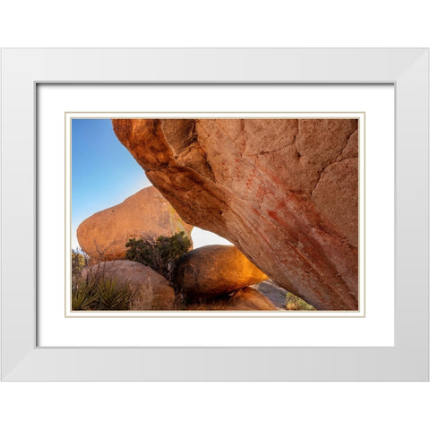Native American pictographs at Council Rocks in the Dragoon Mountains in the Coronado National Fore White Modern Wood Framed Art Print with Double Matting by Haney, Chuck