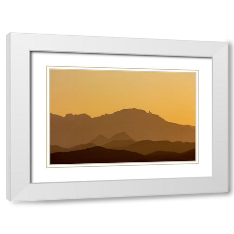 Quinlan Mountains with Kitt Peak National Observatory near Tucson-Arizona-USA White Modern Wood Framed Art Print with Double Matting by Haney, Chuck
