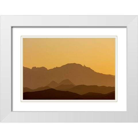 Quinlan Mountains with Kitt Peak National Observatory near Tucson-Arizona-USA White Modern Wood Framed Art Print with Double Matting by Haney, Chuck