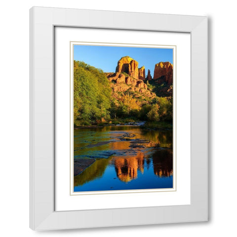 Sedona-Red Rock-Cathedral Rock White Modern Wood Framed Art Print with Double Matting by Theodore, George
