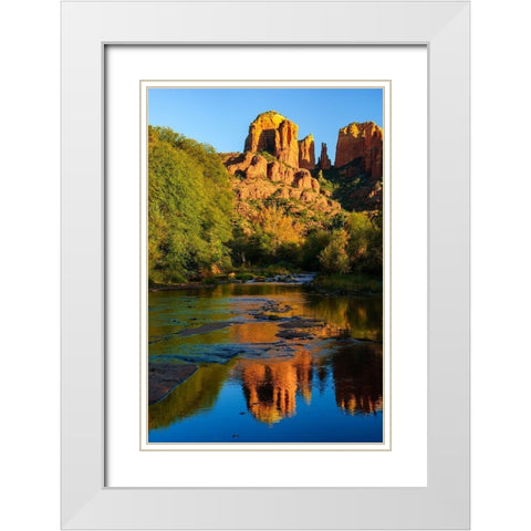 Sedona-Red Rock-Cathedral Rock White Modern Wood Framed Art Print with Double Matting by Theodore, George
