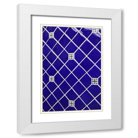 Arizona- USA. Mexican tile wall White Modern Wood Framed Art Print with Double Matting by Sienda, Jolly